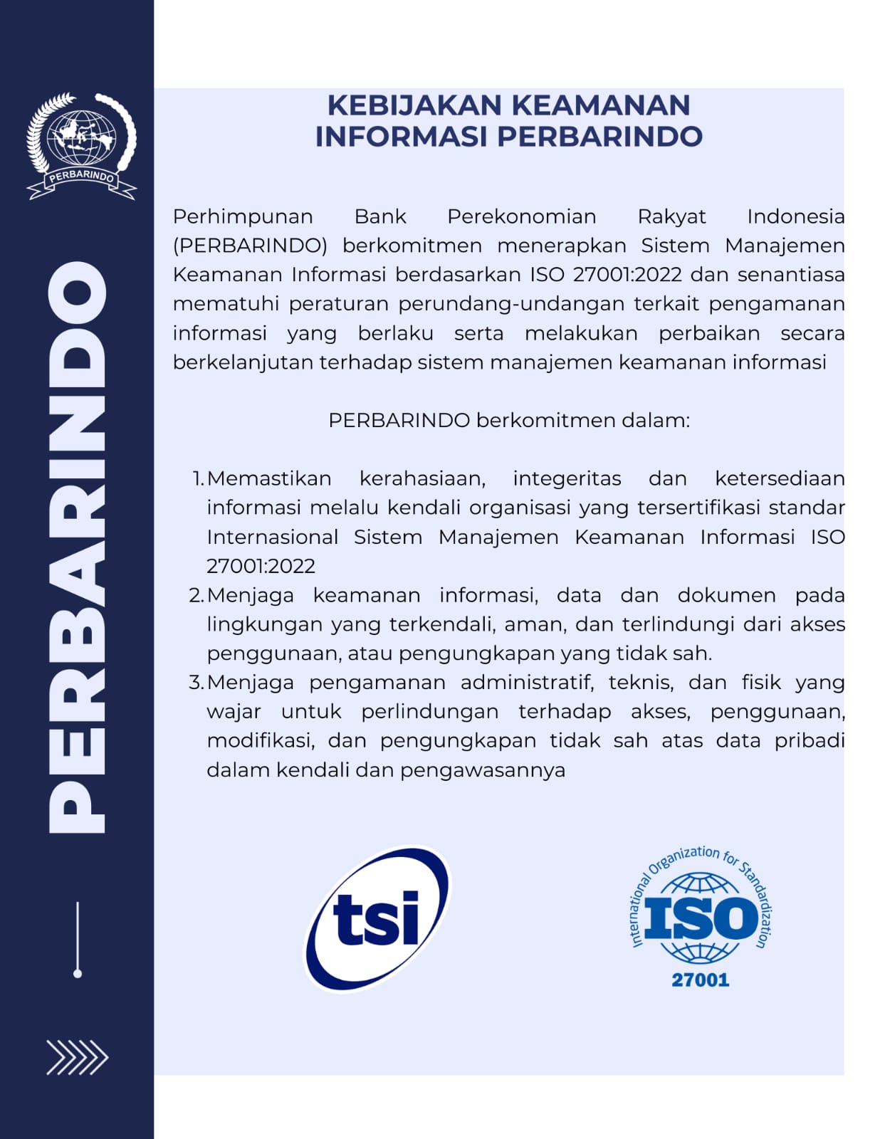 Kebijakan Keamanan Informasi Perbarindo